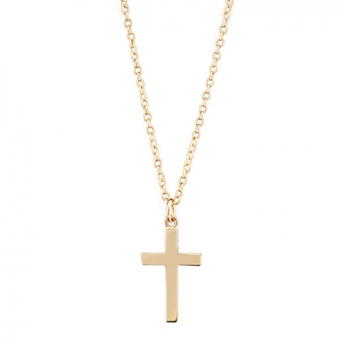Gold Infant Cross Necklace  .5\  Width x .875 Height
14KT - Yellow Gold
16\ Chain

