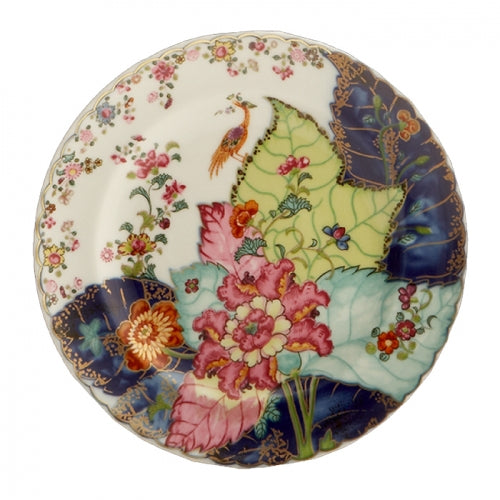 tobacco leaf platter Vintage Andrea by Sadek Plate: Scalloped Enamel Dish seven colors and 22k gold make up this pattern based on an original in the Metropolitan Museum of Art Tobacco Leaf Bread and Butter