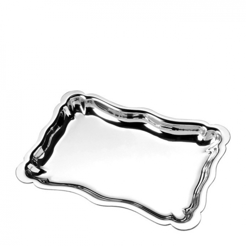 LVH Scalloped Tray 6.25\ Length x 4.25\ Width
Pewter

Pewter Care:  

Wash your pewter in warm water, using mild soap and a soft cloth. Dry with a soft cloth. Your pewter should never be exposed to an open flame or excessive heat. Store your pewter trays flat, cups upright, etc. to prevent warping. Do not wrap pewter in anything other than the original wrapping to prevent scratching. Never wrap pewter in tissue paper, as fine line scratching will occur. Never put pewter in a dishwasher. Hand wash only.