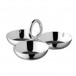 Veritgo Silver Plated Cocktail Server with Three Bowls, Small