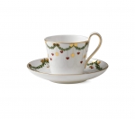 Star Fluted Christmas High Handle Cup and Saucer