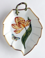 Old Master Tulips Yellow and Red Tulip Leaf Dish 