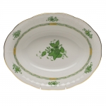 Chinese Bouquet Green Oval Vegetable Dish 10\ 10\ Length x 8\ Width


