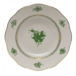 Chinese Bouquet Green Rim Soup Plate 