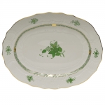 Chinese Bouquet Green Oval Platter 15\ 11.5\ Width X 15\ Length