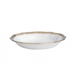 Carlton Gold Oatmeal/Cereal Bowl A shallow fine bone china bowl, ideal for cereal or oatmeal for your breakfast. A simple but stylish gold pattern of tiny diamonds set in a finely drawn border gives an elegant appearance. The versatile pattern combines with other patterns to create a personalized style or theme. 