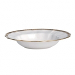 Carlton Gold Rim Soup Bowl A more versatile soup dish than the traditional, Cream Soup Cup & Saucer, the Rim Soup is an equally as elegant vessel to serve soup to your guests, but can also be used as an alternative to a dessert bowl, or to serve pasta. A simple but stylish gold pattern of tiny diamonds set in a finely drawn border gives an elegant appearance. The versatile pattern combines with other patterns to create a personalized style or theme. 