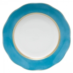 Silk Ribbon Turquoise Dessert Plate 