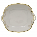 Gwendolyn Square Cake Plate with Handles 9 1/2\ 9.5\ Square