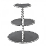 String of Pearls 3-Tiered Cupcake Server 9 1/2\ 9.5\ Height x 8.5\ Diameter