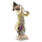 Kettle Drummer Figurine Created in 1753 by the highly gifted Johann Joachim Kaendler (1706-1775), the \Kettle Drummer\ is one of the 21 imaginative creations playing in the Monkey Orchestra.