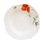 Wild Poppy Soup Plate This beautifully-detailed red poppy is a fabulous addition to the elegant Waves pattern. 