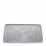 Mustique Rectangular Tray 17.28\ Length x 8.43\ Width x .63\ Height

Mariposa\'s fine metal is handcrafted from 100% recycled aluminum.
All items are food-safe and will not tarnish.
Hand wash in warm water with mild soap and towel dry immediately.
Do not place in dishwasher or microwave.
Avoid extended contact with water, salty or acidic foods; coat lightly with vegetable oil or spray to easily avoid staining.
Warm to 350 degrees for hot foods. Freeze or chill for summer entertaining.
Cutting directly on the metal surface will scratch the finish.
Occasional use of non-abrasive metal polish will revive luster.