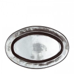 Pewter Stoneware Large Oval Platter 21\ 21\ Length, 14.5\ Width