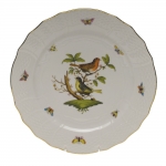 Rothschild Bird Service Plate, Motif #3 Many connoisseurs consider this pattern, first created in 1850 for the Rothschild family of Europe, to be the epitome of hand painting on porcelain. Twelve different motifs portray a 19th century tale about Baroness Rothschild, who lost her pearl necklace in the garden of her Vienna residence. Several days later it was found by her gardener, who saw birds playing with it in a tree.