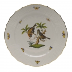 Rothschild Bird Service Plate, Motif #12 Many connoisseurs consider this pattern, first created in 1850 for the Rothschild family of Europe, to be the epitome of hand painting on porcelain. Twelve different motifs portray a 19th century tale about Baroness Rothschild, who lost her pearl necklace in the garden of her Vienna residence. Several days later it was found by her gardener, who saw birds playing with it in a tree. 
