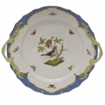 Rothschild Bird Blue Border Chop Plate with Handles 12\ Diameter