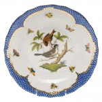 Rothschild Bird Blue Border Dessert Plate, Motif #4 