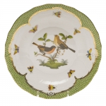 Rothschild Bird Green Border Dessert Plate - Motif #9 