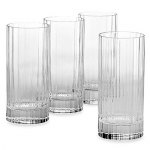 Soho Highballs, Set of 4 Your drinks will look mouthwatering served in the beautiful Soho Hiball. From Scotch and Soda to lemonade all will be displayed beautifully with this set of four crystal hiball glasses. Elegantly packaged for gift-giving. Part of the Soho Crystal Collection, inspired by the creative energy of the New York artist neighborhood, features classic brilliant cuts that radiate upward in a subtle, understated pattern.

Hand washing is recommended. 
