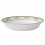 Titanic Open Vegetable Bowl Serve up your vegetables or potatoes in this open vegetable dish, shaped with fanned out rims, to truly impress your dinner guests. A re-launched pattern to mark the 100th anniversary of the infamous ship\'s launch, the Titanic pattern, in the style of Louis XVI this design features a delicate gold layered border with painted ornaments of chaplet and festoons finished in tints of green. Each piece is finished in burnished gold. A sophisticated design suitable for fine dining, afternoon tea or light lunch. 