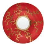 Cristobal Red Dessert Plate with Gold 