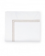 Grande Hotel White/Taupe Full/Queen Flat Sheet