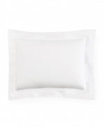 Grande Hotel White/White King Sham 21\ x 36\

Fabrication:
Percale with double-row of satin stitch embroidery

Duvet Cover: U-Shape on top of bed
Shams: 4-sides
Flat Sheet and Pillowcases: Along cuff

Finishing:
Knife-edge hem on Duvet Covers
Classic-style flanges, approximate measurements:

Shams: 3-inches; Boudoir: 2-inches
Flat Sheet and Pillowcase cuffs: 4-inches

Hem:
Plain

Care & Use:  Machine wash warm water on gentle cycle. Do not use bleach (bleaching may weaken fabric and cause yellowing). Do not use fabric softener. Wash dark colors separately. Tumble dry on low heat. Remove while still damp. Steam iron on “cotton” setting on reverse side of fabric. 

