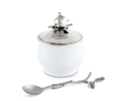 POMEGRANATE SUGAR BOWL AND SPOON