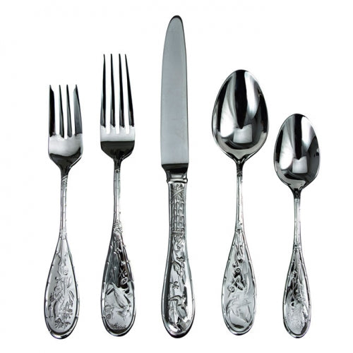 Japanese Bird Stainless Five Piece Place Setting