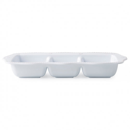 Berry & Thread Melamine Whitewash Triple Section Server