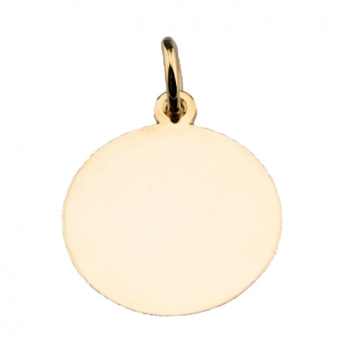 Hand-Engraved 14kt Gold Disc Pendant