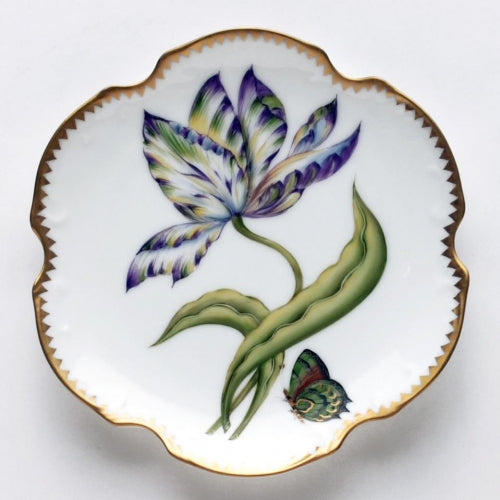 Old Master Tulips Yellow, Green, Purple and Blue Tulip Bread and Butter Plate