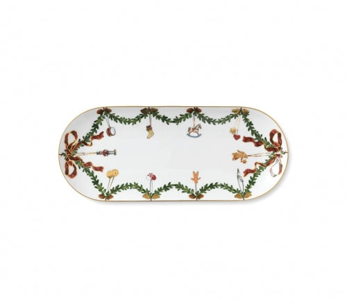 Star Fluted Christmas Oblong Dish/Tray