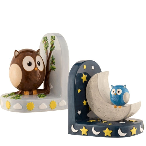 Owl Day & Night Bookends