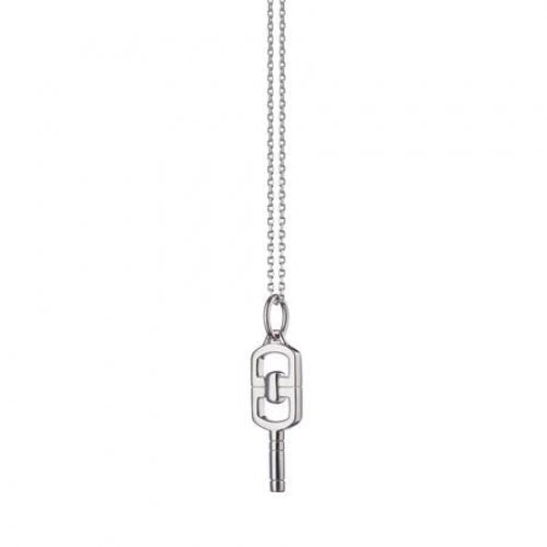 Mini Rectangular Key Necklace with Curved Edge