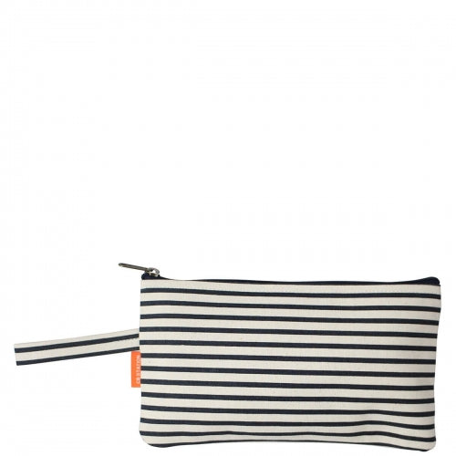 Natural and Navy Striped Clutch