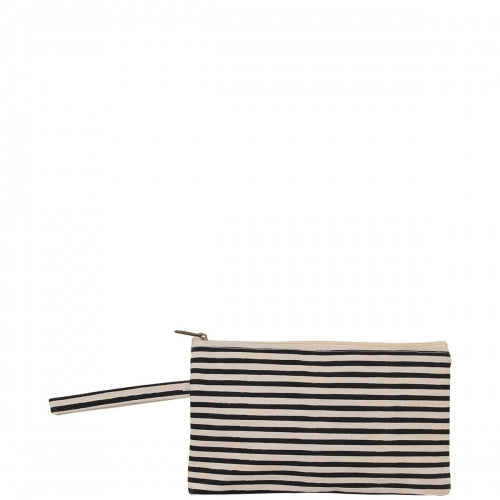 Natural and Black Striped Clutch