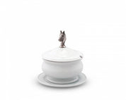 Equestrian Pewter Lidded Bowl