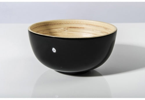 Large Black Bamboo Salad Bowl 13"