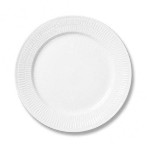 White Fluted Dinner Plate