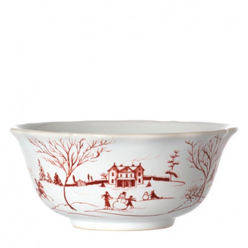 Country Estate Winter Frolic Ruby Cereal/Ice Cream Bowl