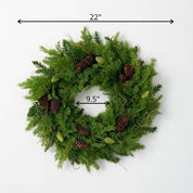 Cedar Hemlock Wreath 22"