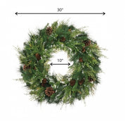 Mixed Pine Wreath 30"