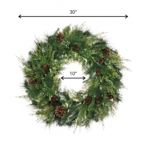 Mixed Pine Wreath 30"