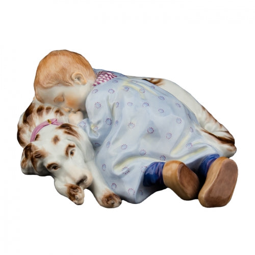 Child Sleeping on Dog