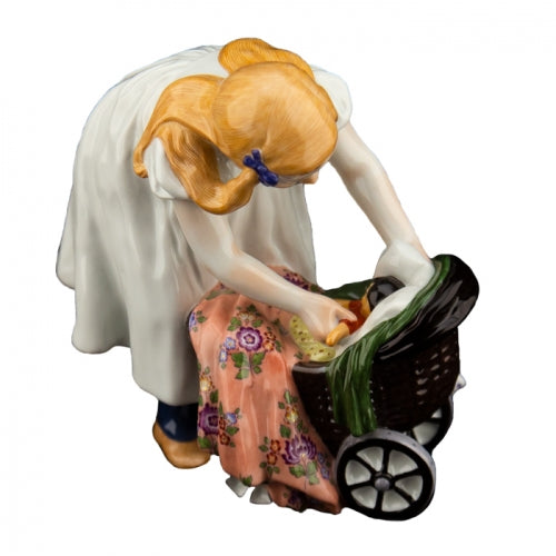 Girl with Doll's Pram