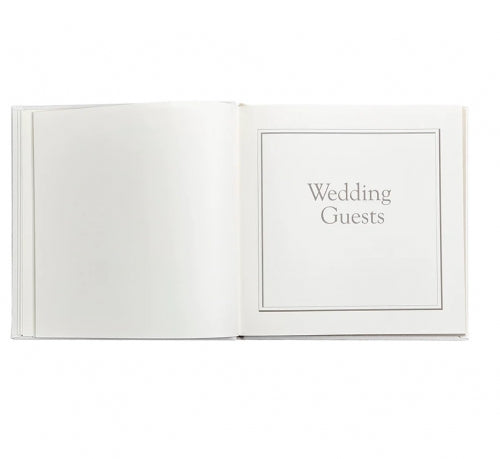 White Pebble Grain Leather Wedding Journal