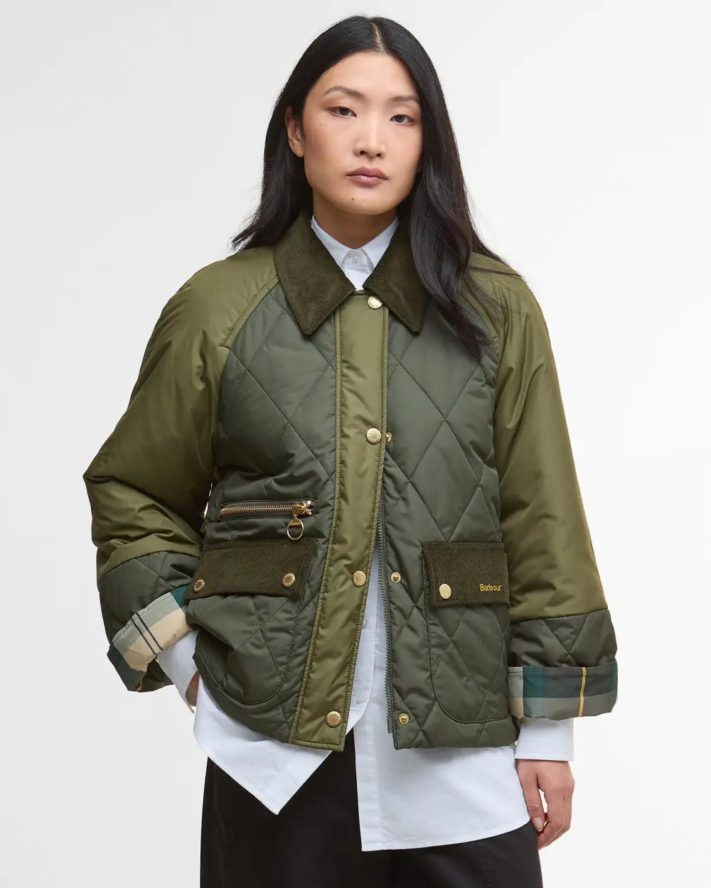 Martha Quilted Jacket - Olive/Dark Moss