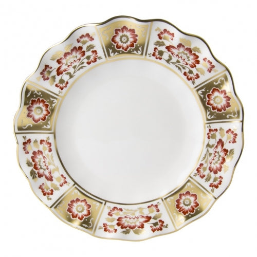 Derby Panel Red Fluted Dessert Plate